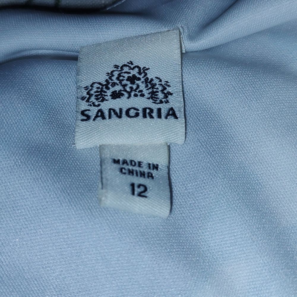 Sangria blue green white faux wrap dress Sz 12 NWT - Picture 7 of 7